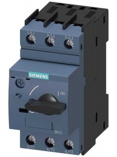 Выключатель автоматический для защиты трансформатора типоразмер S00 рег. расцепитель перегрузки 0.22...0.32А уставка расцепителя максимального тока 6.5А винтовые клеммы стандартная коммутационная стойкость Siemens 3RV24110DA10