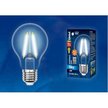Лампа светодиодная LED-A60-15W/4000K/E27 /CL PLS02WH Sky 15Вт прозрачная 4000К нейтр. бел. (упак. картон) Uniel UL-00005850