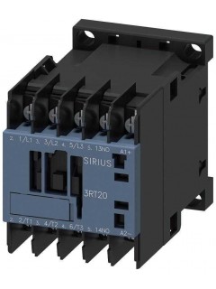 Контактор 3п кат. 24В DC 1НО 3кВт AC-3 400В типоразмер S00 подключ. для кольц. кабельн. наконечников Siemens 3RT20154BB41