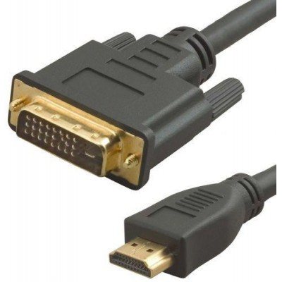 Кабель аудио-видео Lazco WH-141 HDMI (m)/DVI-D(m) 20м. позолоч. контакты черн. (WH-141(20M)) 1443934