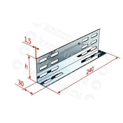 Соединитель лотковый СЛ240х110 цУТ1.5 (S=1.5мм) гор. цинк КЭМЗ 120 009905 29