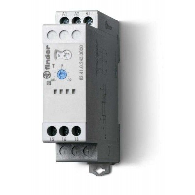 Таймер модульный мультифункциональный (AE EEa FE GE IT BEp DEp SHp) 24…240В AC/DC 2CO 12А 22.5мм регулировка времени 0.05с…10дней IP20 FINDER 835202400000