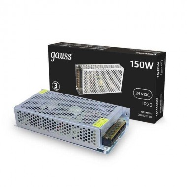 Блок питания для светодиодной ленты Black 150Вт 24В IP20 (драйвер) GAUSS 202002150