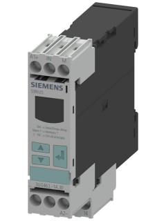 Реле контроля напряжения электронное 22.5мм от 1 до 600В AC/DC превыш. и пониж. 24В AC/DC DC и AC 50 до 60Гц задержка всплеска 0 до 20с гистерезис 0.1 до 300В 1 перекидн. контакт с или без лога ошибок винт. клеммы Siemens 3UG46321AA30