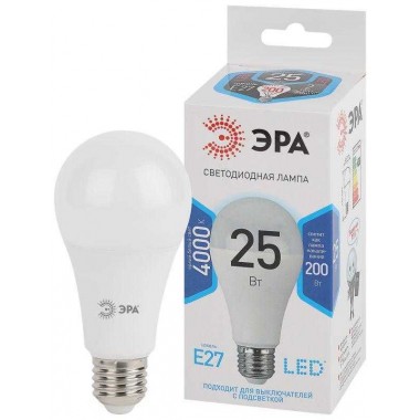 Лампа светодиодная A65-25W-840-E27 грушевидная 2000лм ЭРА Б0035335