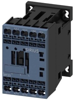 Контактор 3п кат. 24В DC 1НО 5.5кВт AC-3 400В типоразмер S00 с возможностью коммуникации пружин. зажимы Siemens 3RT20172BB410CC0