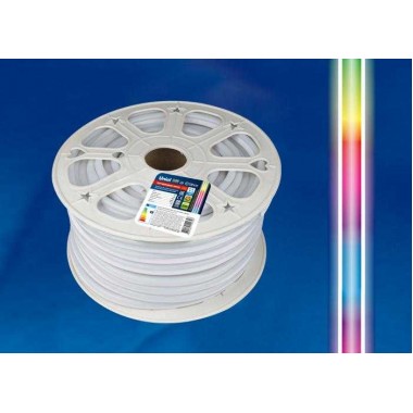 Лента светодиодная ULS-N22-5050-80LED/m-8mm-IP67-220V-10W/m-50M-RGB NEON 80LED/м RGB 10Вт/м IP67 220 8мм гибкая герметичная (уп.50м) Uniel UL-00005581