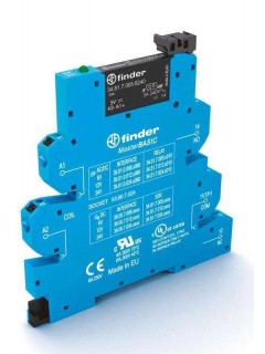 Модуль интерфейсный (сборка 34.81.7.024.8240 + 93.60.7.024) твердотельное реле MasterBASIC выход 2А (240В AC) 24В DC IP20 безвинт. клеммы Push-in FINDER 390070248240