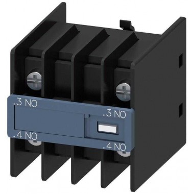 Модуль блок-контактов для электроники 2НО: 1НО 1НО д. вспом. контакторов и контакторов для коммутации электродвигателей типоразмер S00 и S0 выводы под кольцевые кабельные наконечники din en 50005 Siemens 3RH29114NF20