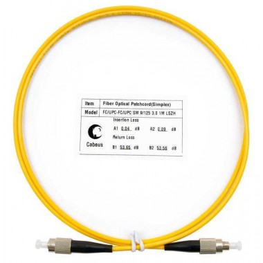 Шнур оптический FOP(s)-9-FC-FC-1.5m simplex FC-FC 9/125 sm 1.5м LSZH Cabeus 8306c