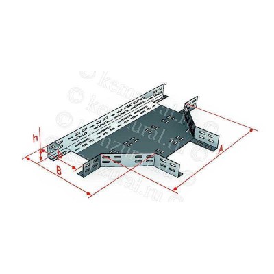 Лоток тройниковый НЛП100х80-Тц УТ1.5 (S=1.0мм) гор. цинк метизы в компл. КЭМЗ 163 100803 29