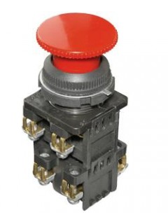 Выключатель кнопочный КЕ-192 У2 исп.8 1з+2р гриб без фиксации IP54 10А 660В красн. Электротехник ET529337