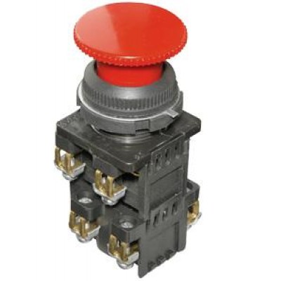 Выключатель кнопочный КЕ-192 У2 исп.8 1з+2р гриб без фиксации IP54 10А 660В красн. Электротехник ET529337