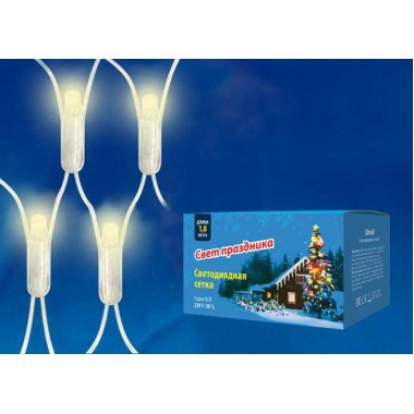 Сетка светодиодная ULD-N1815-180/DTA WARM WHITE IP20 с контроллером 1.8х1.5м тепл. бел. свет провод прозрачн. Uniel UL-00005489