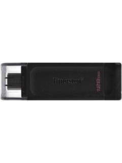 Флеш-диск 128Гбайт DataTraveler 70 Type-C DT70/128Гбайт USB3.2 черн. KINGSTON 1393774