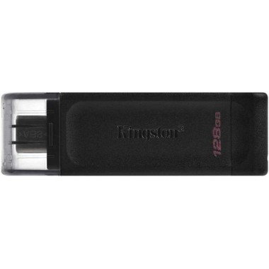 Флеш-диск 128Гбайт DataTraveler 70 Type-C DT70/128Гбайт USB3.2 черн. KINGSTON 1393774