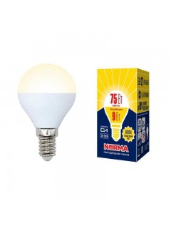 Лампа светодиодная LED-G45-9W/WW/E14/FR/NR Norma 9Вт матовая E14 (упак. картон) Volpe UL-00003826