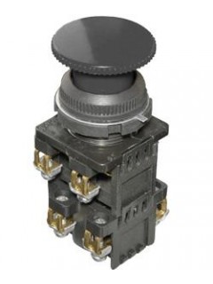 Выключатель кнопочный КЕ-192 У2 исп.2 3з+1р гриб без фиксации IP54 10А 660В черн. Электротехник ET529330