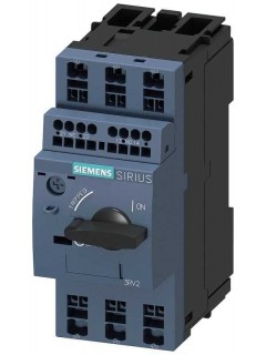 Выключатель автоматический для защиты электродвигателя типоразмер S00 класс 10 рег. расцепитель перегрузки 0.18...0.25А уставка расцепителя макс. тока 3.3А пруж. клеммы стандартн. с фронтальным блок-контактом 1НО+1НЗ Siemens 3RV20110CA25
