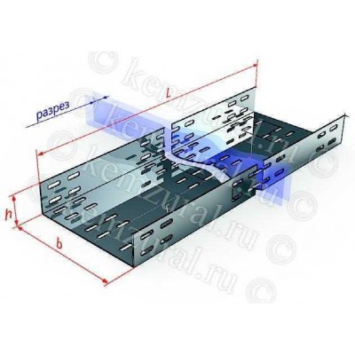 Лоток прямой перфорированный ЛМ100х50 L2000 сталь 1.5мм цУТ1.5 соединители и метизы в компл. гор. цинк КЭМЗ 101 100525 49