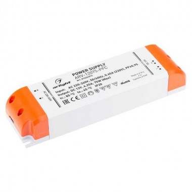 Блок питания ARV-12075-PFC 12В 6.25А 75Вт IP20 пластик Arlight 016243(1)