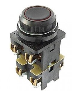 Выключатель кнопочный КЕ-012 У3 исп.7 2з+1р цилиндр IP40 10А 660В черн. Электротехник ET529316