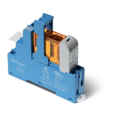 Модуль интерфейсный (сборка 40.31.7.024.0000 + 99.02.9.024.99 + 95.03SMA) электромеханич. реле 1CO 10А AgNi 24В DC (чувствит.) IP20 винт. клеммы металлич. клипса LED + диод FINDER 483170240050SMA