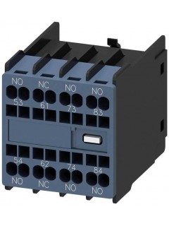 Модуль блок-контактов 3НО+1НЗ: 1НО 1НЗ 1НО 1НО для вспомогательного контактора типоразмер S00 пружинные клеммы din en 50011 Siemens 3RH29112XA310MA0