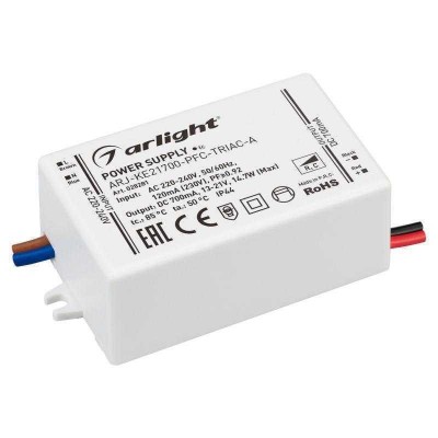 Блок питания ARJ-KE21700-PFC-TRIAC-A 15Вт 700мА IP44 пластик 5 лет Arlight 028281
