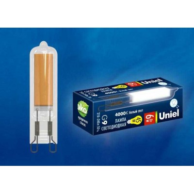 Лампа светодиодная LED-JCD-6W/4000K/G9/CL GLZ08TR 6Вт прозрачная 4000К нейтр. бел. (упак. картон) Uniel UL-00005058
