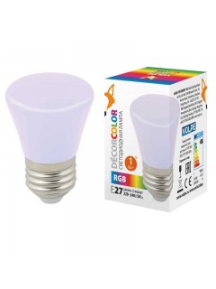 Лампа светодиодная LED-D45-1W/RGB/E27/FR/С BELL Колокольчик 1Вт матовая RGB E27 декоративная (упак. картон) Volpe UL-00005805