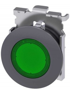 Элемент светового индикатор с зел. рассеивателем 30мм кругл. металл матов. плоское фронтальное кольцо Siemens 3SU10610JD400AA0