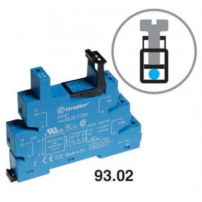 Розетка с винт. клеммами (с зажимной клетью) для реле 41 серии 60В DC в комплекте пластик. клипса опции: LED FINDER 93027060