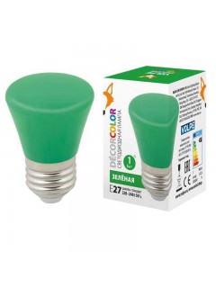 Лампа светодиодная LED-D45-1W/GREEN/E27/FR/С BELL Колокольчик 1Вт матовая зел. E27 декоративная (упак. картон) Volpe UL-00005640