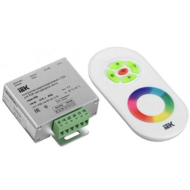 Контроллер с ПДУ радио RGB 3 канала 12В 4А 144Вт белый IEK LSC1-RGB-144-RF-20-12-W