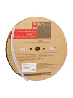 Трубка термоусадочная ТУТ нг 120/60 бел. PROxima (уп.25м) EKF tut-120-w