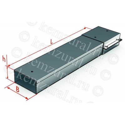 Короб прямой СП200х100х3000 УХЛ1 (S=1.5мм) гор.цинк КЭМЗ 381 201035 59