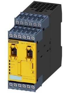 Модуль дополнительный безопасности (fail-safe) dm-f profisafe для безопасн. откл. через шину / profisafe uv: 110..240В AC/DC 2 релейных выхода 3 входа макс. уровень sil (iec 61508): 3 макс. уровень pl (iso 13849-1): e Siemens 3UF73301AU000
