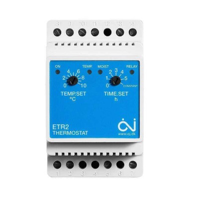 Термостат механический ETR2 1550 16А 3.6кВт для систем антиобледенения без датчика на DIN-рейку OJ ELECTRONICS