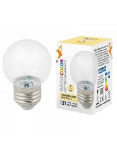 Лампа светодиодная декоративная LED-G45-1W/3000K/E27/CL/С 