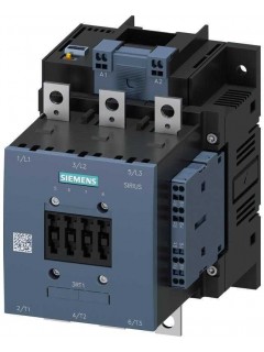 Контактор кат. 200-277В AC/DC 2НО+2НЗ 55кВт AC-3 400В типоразмер S6 шин. наконечники привод: электрон. интерфейс ПЛК DC 24В пружин. зажимы (зажим для клетки) Siemens 3RT10542NP36