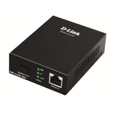 Медиаконвертер DMC-G20SC-BXU/A1A WDM (1 порт 100/1000Base-T + 1 порт 1000Base-LX; разъем SC (Tx: 1310мкм; Rx: 1550мкм) для одномод. оптич. кабеля (до 20км) D-Link 1824154