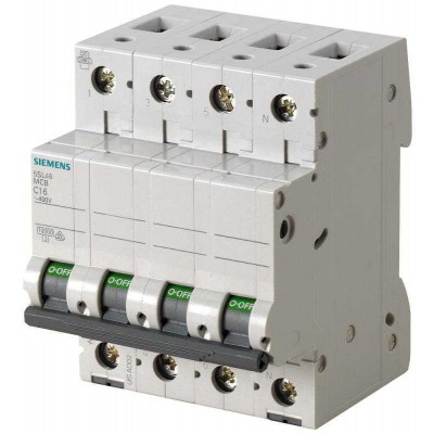Выключатель автоматический модульный 4п (3P+N) 10кА B40 Siemens 5SL46406