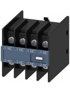Модуль блок-контактов 4НЗ: 1НЗ 1НЗ 1НЗ 1НЗ д. вспом. контакторов и контакторов для коммутации электродвигателей типоразмер S00 и S0 выводы под кольцевые кабельные наконечники din en 50005 Siemens 3RH29114FA04