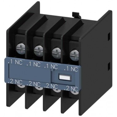 Модуль блок-контактов 4НЗ: 1НЗ 1НЗ 1НЗ 1НЗ д. вспом. контакторов и контакторов для коммутации электродвигателей типоразмер S00 и S0 выводы под кольцевые кабельные наконечники din en 50005 Siemens 3RH29114FA04