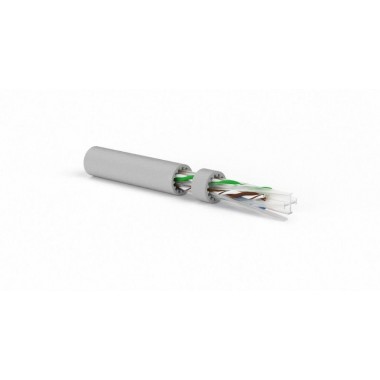 Кабель витая пара UUTP4-C6A-S23-IN-LSZH-GY-500 U/UTP кат.6a (10GBE) 4 пары (23 AWG) ож (solid) LSZH сер. неэкранир. (уп.500м) Hyperline 424375