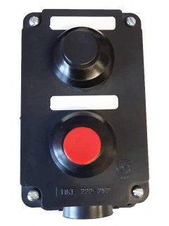 Пост управления ПКЕ 222-2 У2 10А 660В 2 элемента черн. и красн. цилиндр (с протектором) накладной IP54 Электротехник ET012026
