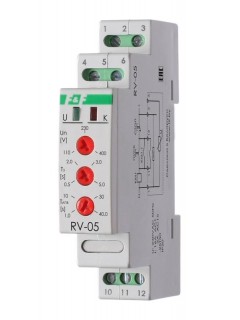 Реле времени RV-05 для повторного запуска пускателей и контакторов при кратковременном отключении на время АПВ или АВР 1 модуль монтаж на DIN-рейке F&F EA02.001.033