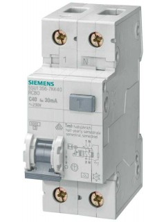 Выключатель автоматический дифференциального тока 2п (1P+N) C 16А 30мА тип A (PSE/SSF) 6кА IFN уст. глубина=70мм Siemens 5SU13567KK16
