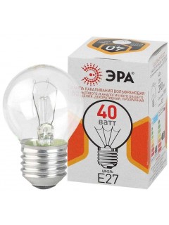 Лампа накаливания ДШ 40-230-E27-CL 40Вт шар (P45) 230В Е27 ЭРА Б0039137